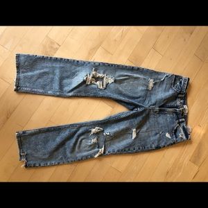Abercrombie ultra high rise ankle straight jean